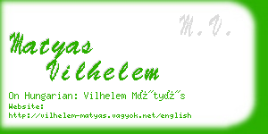 matyas vilhelem business card